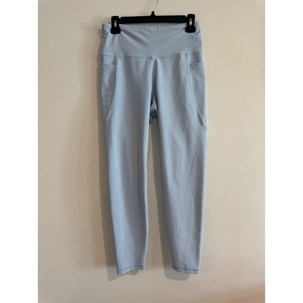 Old Navy PowerSoft Active Leggings Womens Large Light Blue Side Pockets